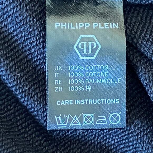 Philipp Plein Crystal Rhinestone Half Skull Sweatshirt *Black* Sz XL - Picture 10 of 15